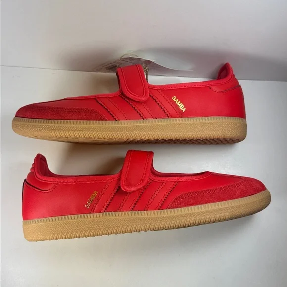 Adidas Samba Jane Red Gum Women’s Size 7.5 Mary Jane Sneakers - Picture 6 of 12
